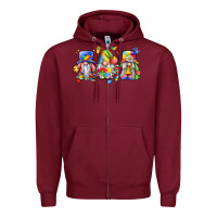 Burgundy autism gnomes Zipper Hoodie - LillyAllenDesigns