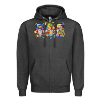 Charcoal Heather autism gnomes Zipper Hoodie - LillyAllenDesigns