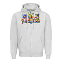 Dove Grey autism gnomes Zipper Hoodie - LillyAllenDesigns