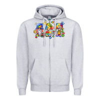 Heather Grey autism gnomes Zipper Hoodie - LillyAllenDesigns