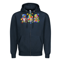 Navy autism gnomes Zipper Hoodie - LillyAllenDesigns