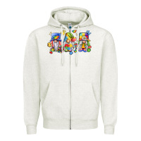 Oatmeal Heather autism gnomes Zipper Hoodie - LillyAllenDesigns