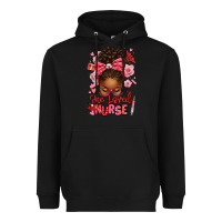 Black one loved nurse afro messy bun Heavyweight Hoodie - texasbilliewilder