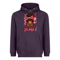 Plum one loved nurse afro messy bun Heavyweight Hoodie - texasbilliewilder