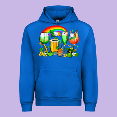 Wine Glasses St. Patricks Urban Hoodie Designed By Oliviacreatesart