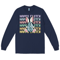 Navy happy easter Long Sleeve Tee - MaliasSmallBusiness