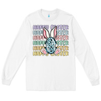 White happy easter Long Sleeve Tee - MaliasSmallBusiness