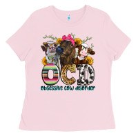 Bubblegum Pink ocd obsessive cow disorder Ladies Tee - Zillion Design Studio