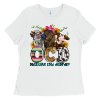 White ocd obsessive cow disorder Ladies Tee - Zillion Design Studio