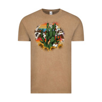 Vintage Coffee cowhide aztec sunflowers cactus Vintage Tee - AdoDesignShop