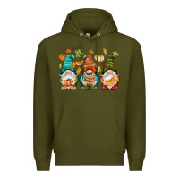 Army Green Fall gnomes Premium Hoodie - NancyCooperArtShop