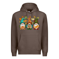 Coffee Fall gnomes Premium Hoodie - NancyCooperArtShop