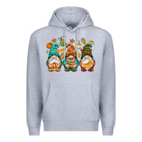 Heather Grey Fall gnomes Premium Hoodie - NancyCooperArtShop