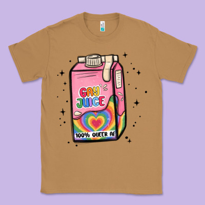 Gay Juice Classic Tee Designed By Maliassmallbusiness
