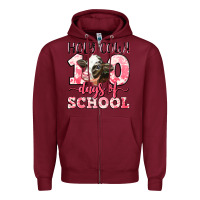 Burgundy holy cow 100 days of school Zipper Hoodie - LillyAllenDesigns
