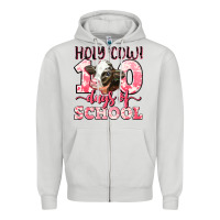 Holy Cow 100 Days Of School Zipper Hoodie | Teevron