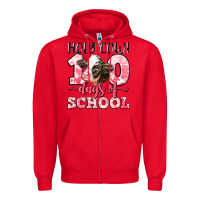 Red holy cow 100 days of school Zipper Hoodie - LillyAllenDesigns