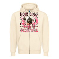 Sandshell holy cow 100 days of school Zipper Hoodie - LillyAllenDesigns