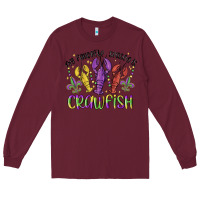 Burgundy my favorite season is crawfish Long Sleeve Tee - MaliasSmallBusiness