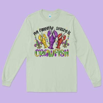 My Favorite Season Is Crawfish Long Sleeve Tee Designed By Maliassmallbusiness