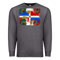 Charcoal Heather Mexican and Puerto Rico Flag Premium Sweatshirt - texasbilliewilder