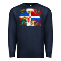Navy Mexican and Puerto Rico Flag Premium Sweatshirt - texasbilliewilder