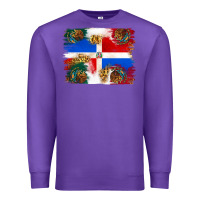 Purple Mexican and Puerto Rico Flag Premium Sweatshirt - texasbilliewilder