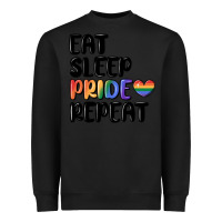 Black eat sleep pride repeat Heavyweight Sweatshirt - MaliasSmallBusiness