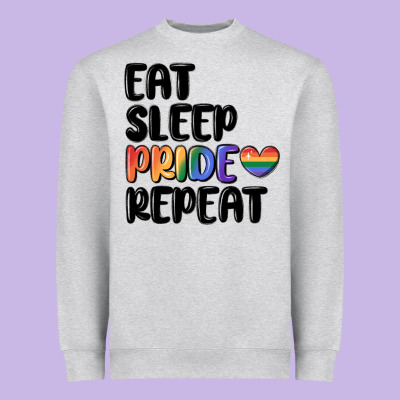 Eat Sleep Pride Repeat Heavyweight Sweatshirt Designed By Maliassmallbusiness