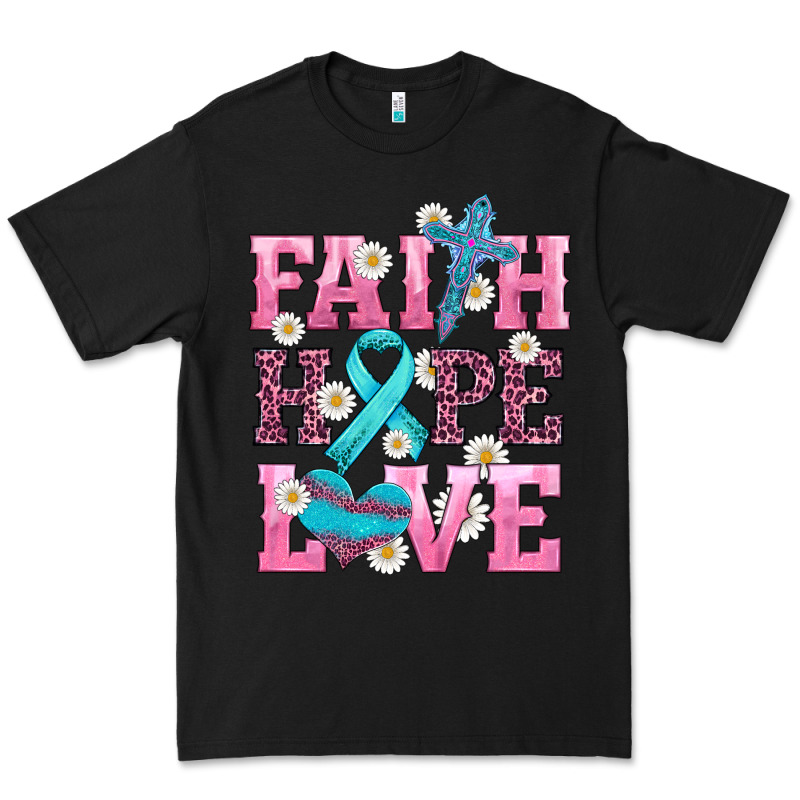 Faith Hope Love  Cross And Ribbon Premium Tee by HRA Design Shop | Teevron