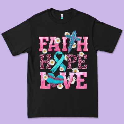 Faith Hope Love  Cross And Ribbon Premium Tee Designed By Hra Design Shop