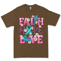 Cacao faith hope love  cross and ribbon Premium Tee - HRA Design Shop