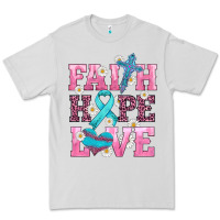 Dove Grey faith hope love  cross and ribbon Premium Tee - HRA Design Shop