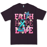 Plum faith hope love  cross and ribbon Premium Tee - HRA Design Shop