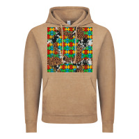 Vintage Coffee western autism seamless pattern Vintage Hoodie - Artiststas