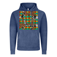 Vintage Denim western autism seamless pattern Vintage Hoodie - Artiststas