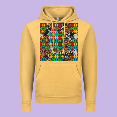 Western Autism Seamless Pattern Vintage Hoodie Designed By Artiststas