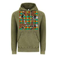 Vintage Olive western autism seamless pattern Vintage Hoodie - Artiststas
