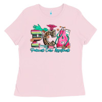 Bubblegum Pink pca patient care assistant Ladies Tee - Zillion Design Studio