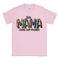 Bubblegum Pink this mama loves her puzzle Classic Tee - MaliasSmallBusiness