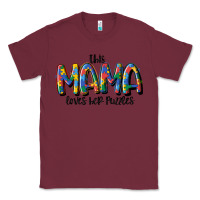 Burgundy this mama loves her puzzle Classic Tee - MaliasSmallBusiness
