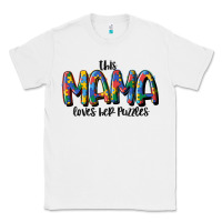 White this mama loves her puzzle Classic Tee - MaliasSmallBusiness