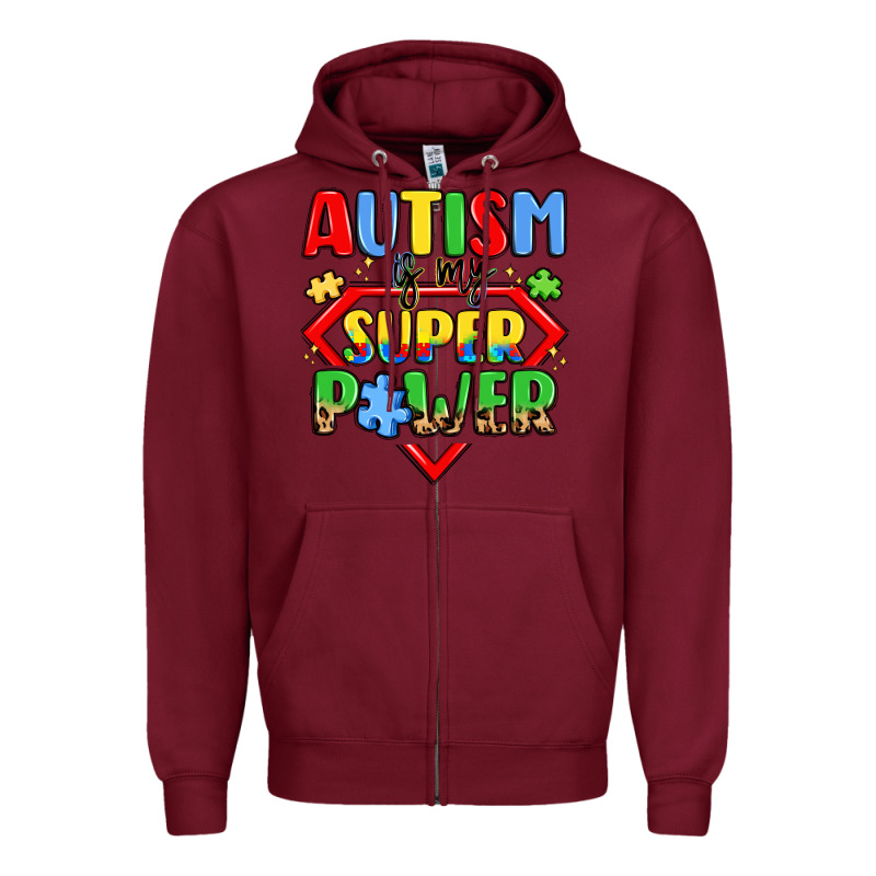 Autism Is My Superpower Zipper Hoodie by LillyAllenDesigns | Teevron