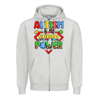 Dove Grey autism is my superpower Zipper Hoodie - LillyAllenDesigns