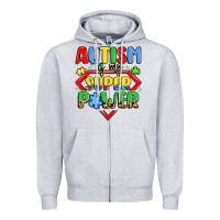 Heather Grey autism is my superpower Zipper Hoodie - LillyAllenDesigns