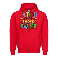 Red autism is my superpower Zipper Hoodie - LillyAllenDesigns