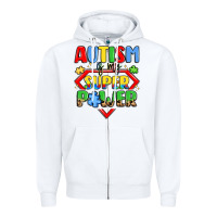 White autism is my superpower Zipper Hoodie - LillyAllenDesigns