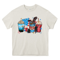 Cream usa coffee cups Heavy Core Tee - Zillion Design Studio