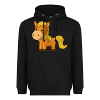 Black cute horse Heavyweight Hoodie - texasbilliewilder