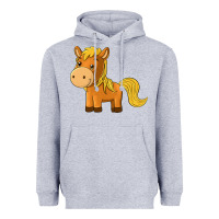 Heather Grey cute horse Heavyweight Hoodie - texasbilliewilder